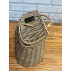 Vintage Wicker Woven Fishing Creel Basket Bait Tackle -- AS-IS