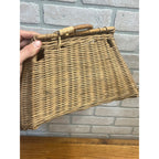 Vintage Wicker Woven Fishing Creel Basket Bait Tackle -- AS-IS