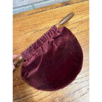 Antique Church Chapel Offering Collection Bag Velvet w Wood Handles