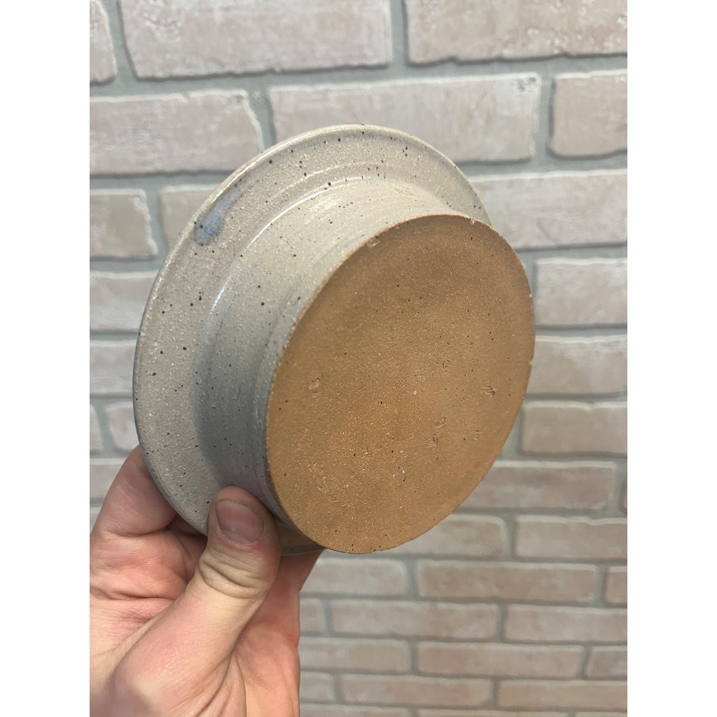 Primitive Style Stoneware Salt Glaze Baby Dish Bowl Teddy Bear Alphabet 6”