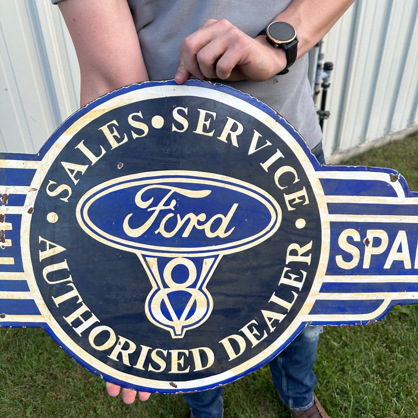 FORD V8 MOTOR COMPANY DEALERSHIP SALES SERVICE PORCELAIN SIGN REPRODUCTION