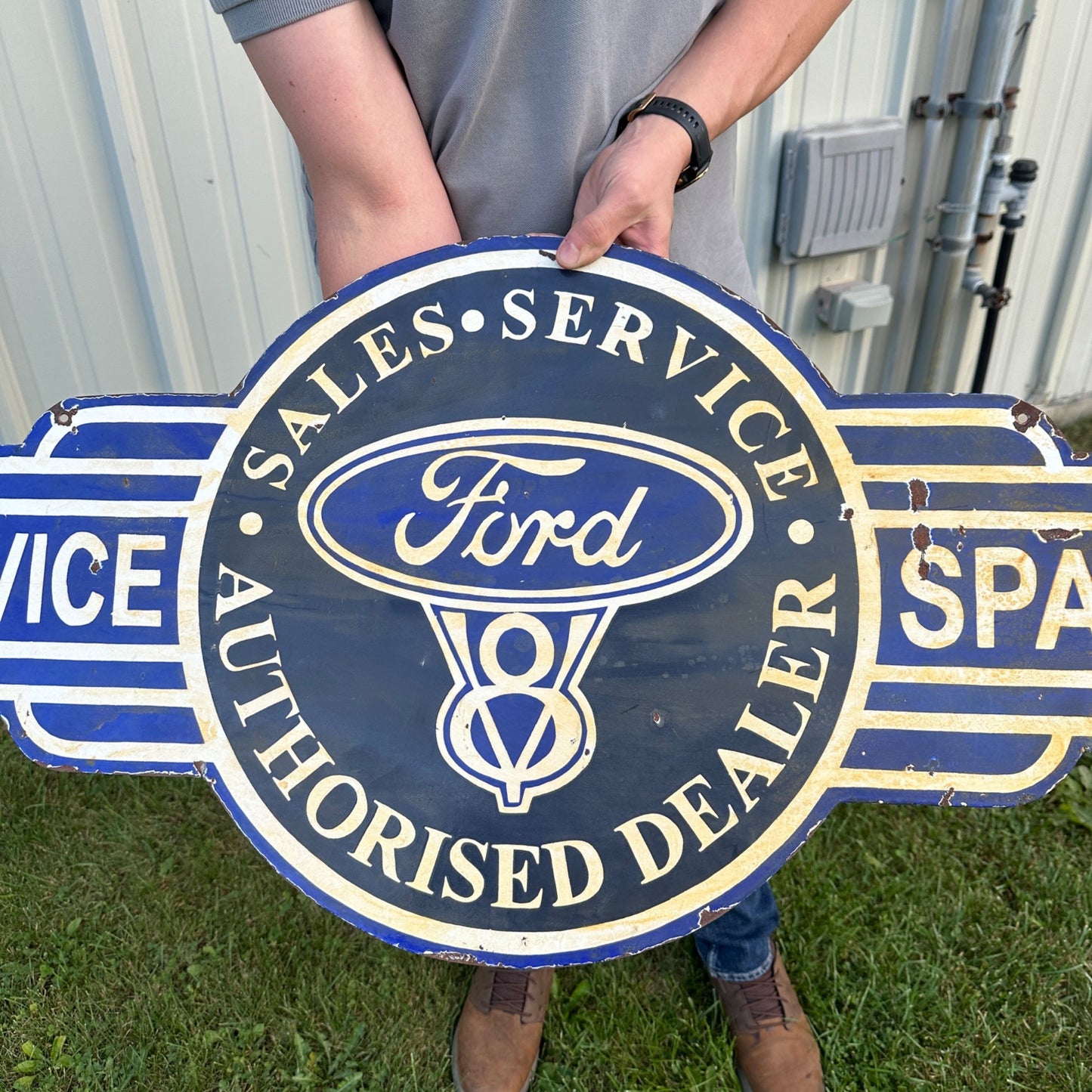 FORD V8 MOTOR COMPANY DEALERSHIP SALES SERVICE PORCELAIN SIGN REPRODUCTION