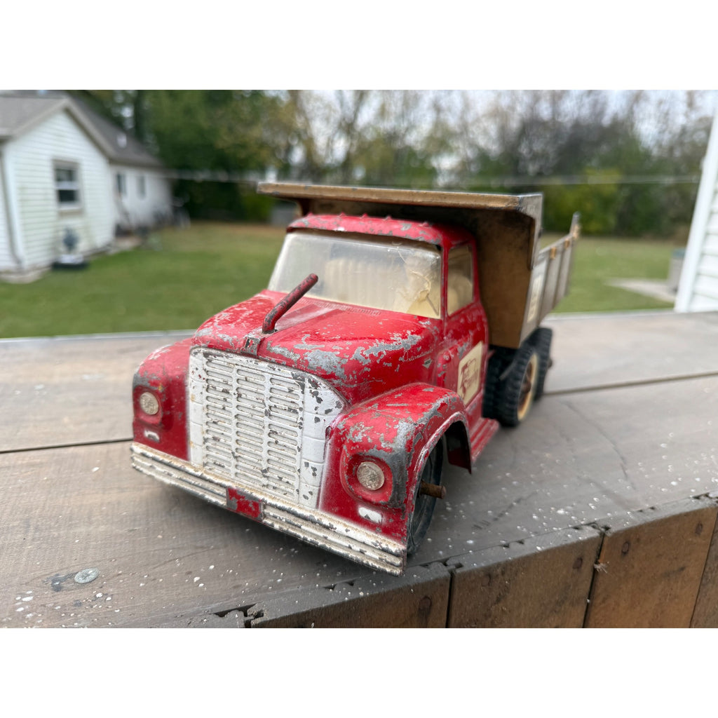 Vintage 1950s Ertl International Touch Steering IH Dump Truck Metal Toy