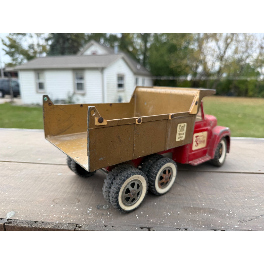 Vintage 1950s Ertl International Touch Steering IH Dump Truck Metal Toy