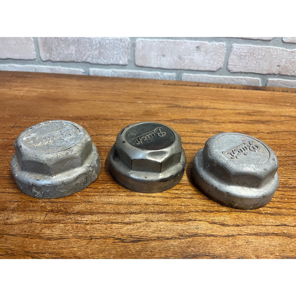 Original 1920s Buick Car Automobile Thread-On Cap Grease Dust Covers (3)