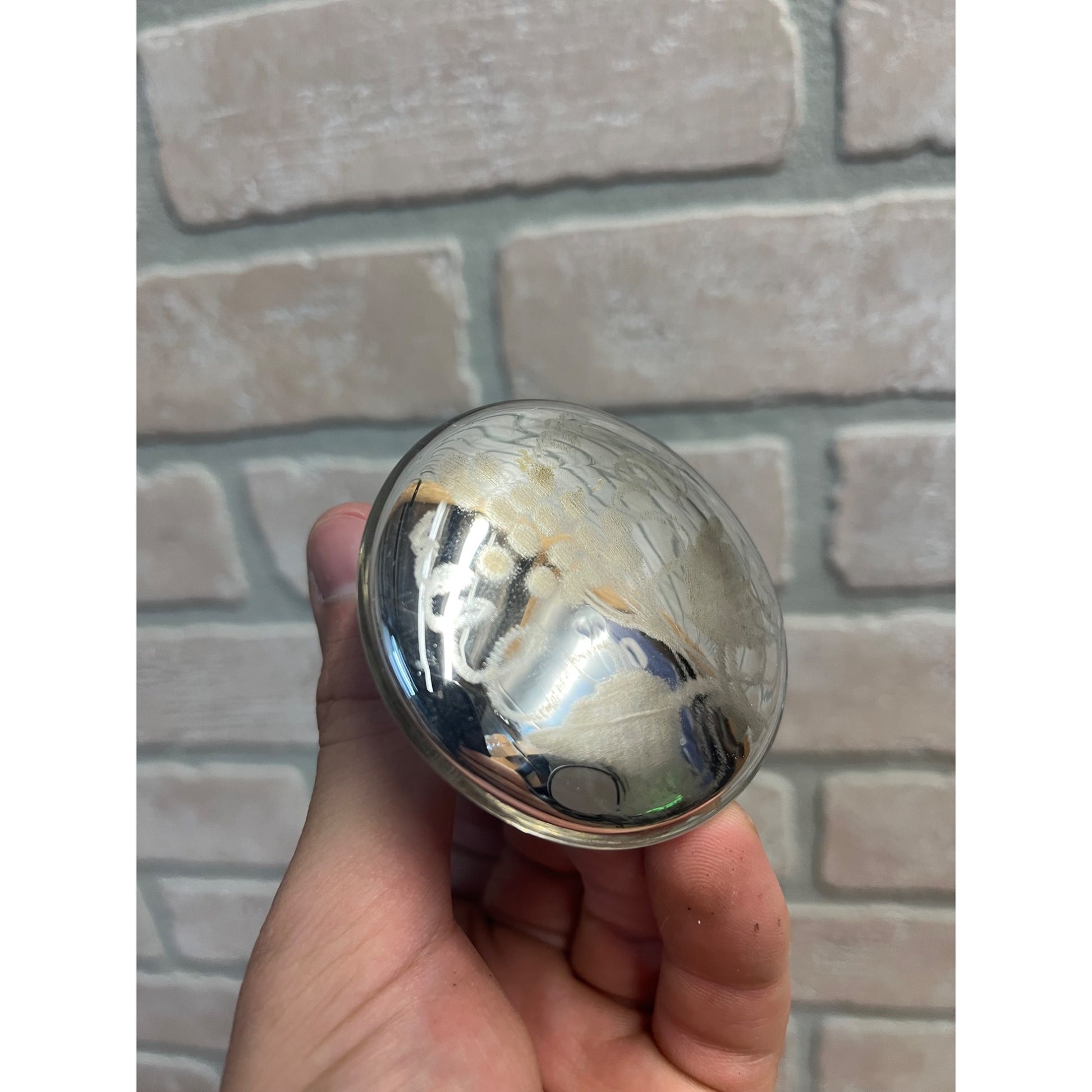 Antique Silver Mercury Glass Cabinet Door Knob Pull Lot (3)