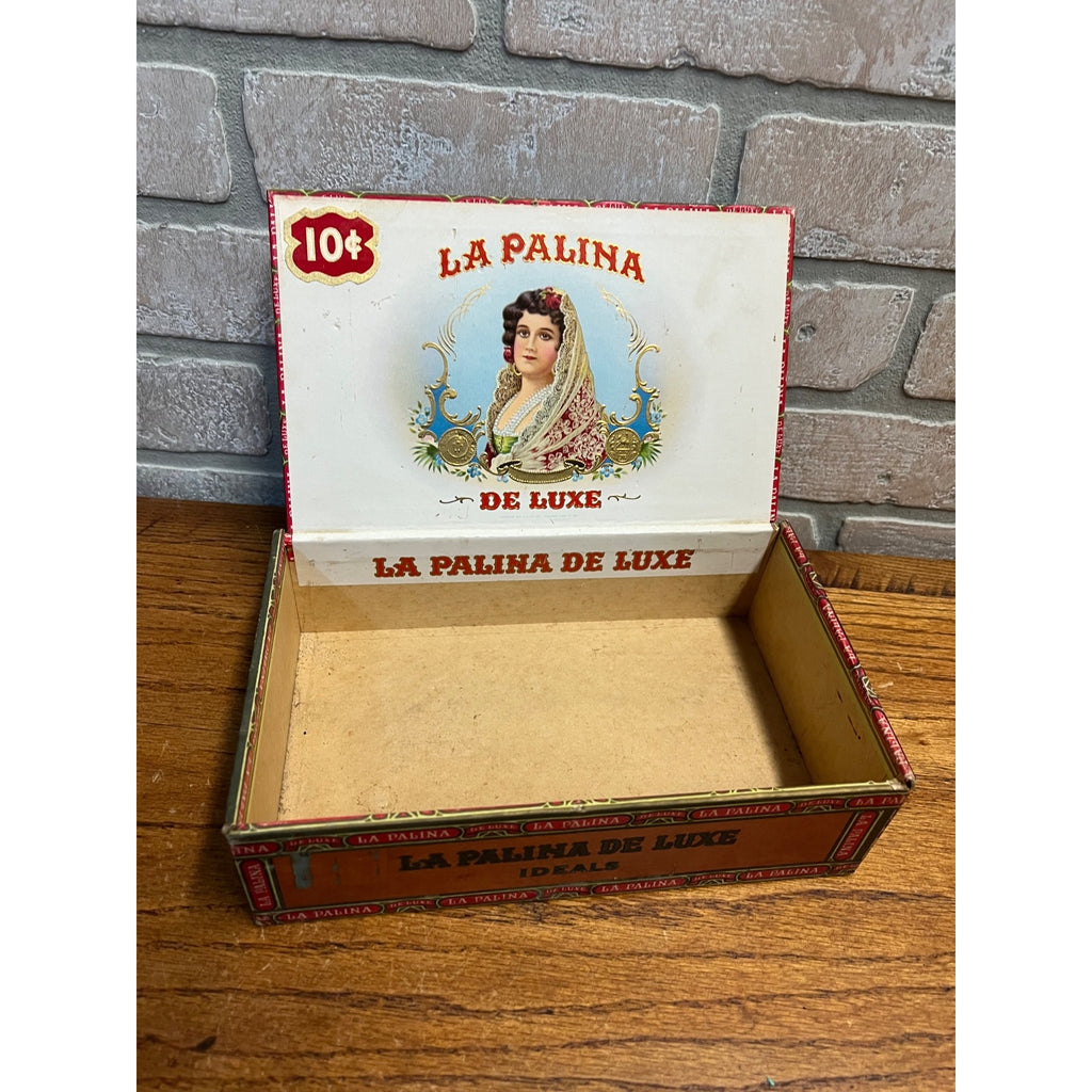 Vintage La Palina De Luxe Cigars Advertising Box Empty Congress Cigar Co. NY