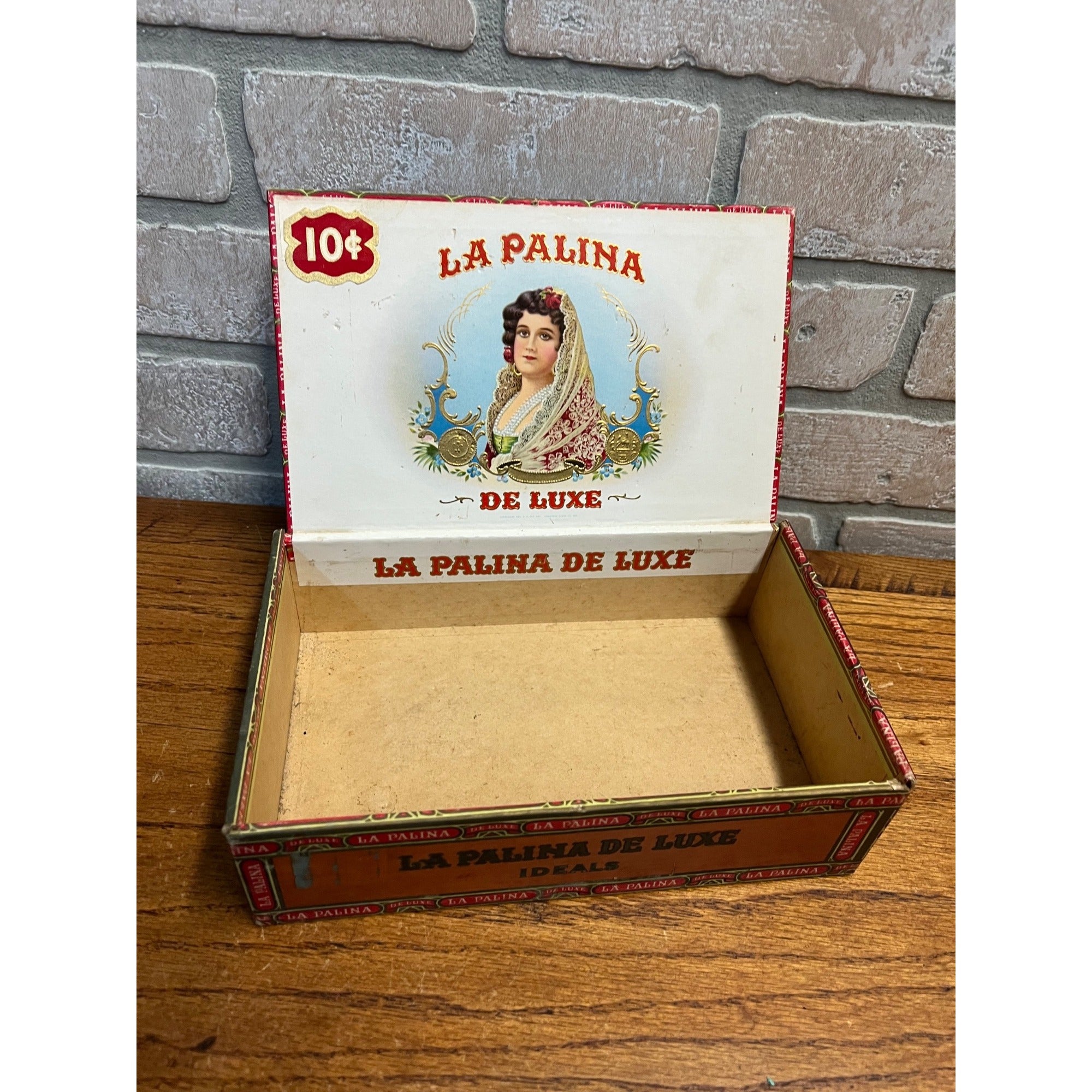 Vintage La Palina De Luxe Cigars Advertising Box Empty Congress Cigar Co. NY