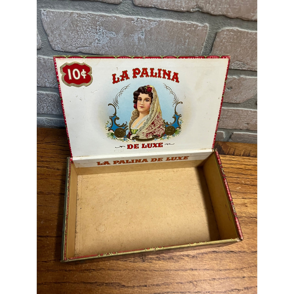 Vintage La Palina De Luxe Cigars Advertising Box Empty Congress Cigar Co. NY