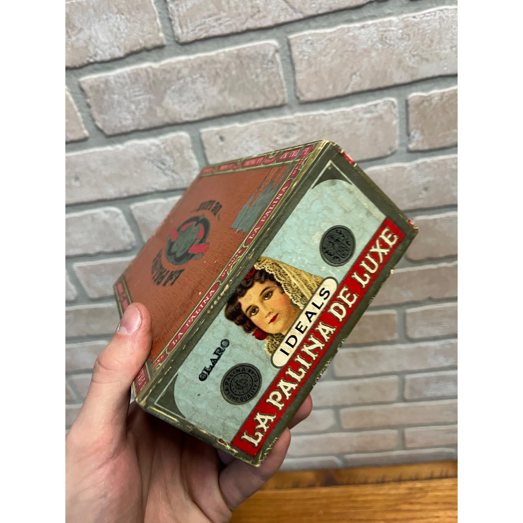 Vintage La Palina De Luxe Cigars Advertising Box Empty Congress Cigar Co. NY
