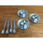 Vintage 1960s MCM Lundtofte Egg Cups w/ Four Quist Spoons Danish Denmark
