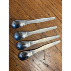 Vintage 1960s MCM Lundtofte Egg Cups w/ Four Quist Spoons Danish Denmark