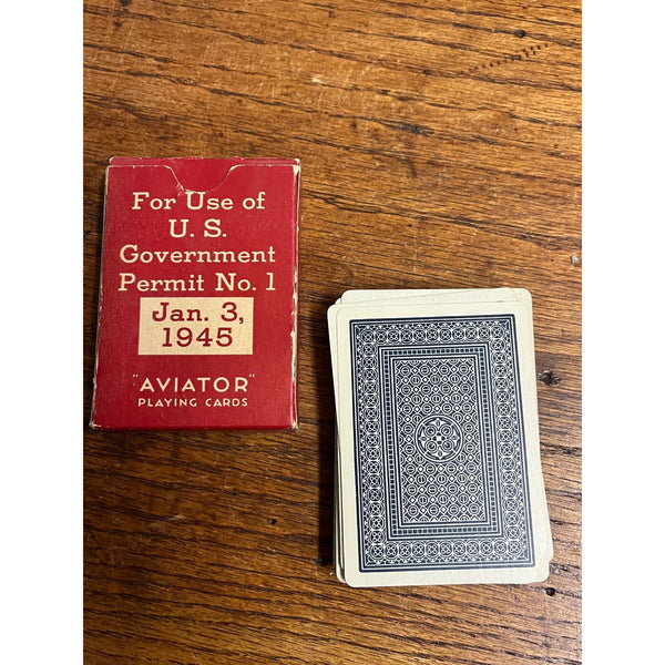 Vintage 1945 WWII American Red Cross US Government Aviator Playing Cards Deck