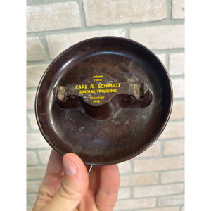 Vintage Earl. R. Schmidt General Trucking Advertising Ashtray Waupun Wis WI