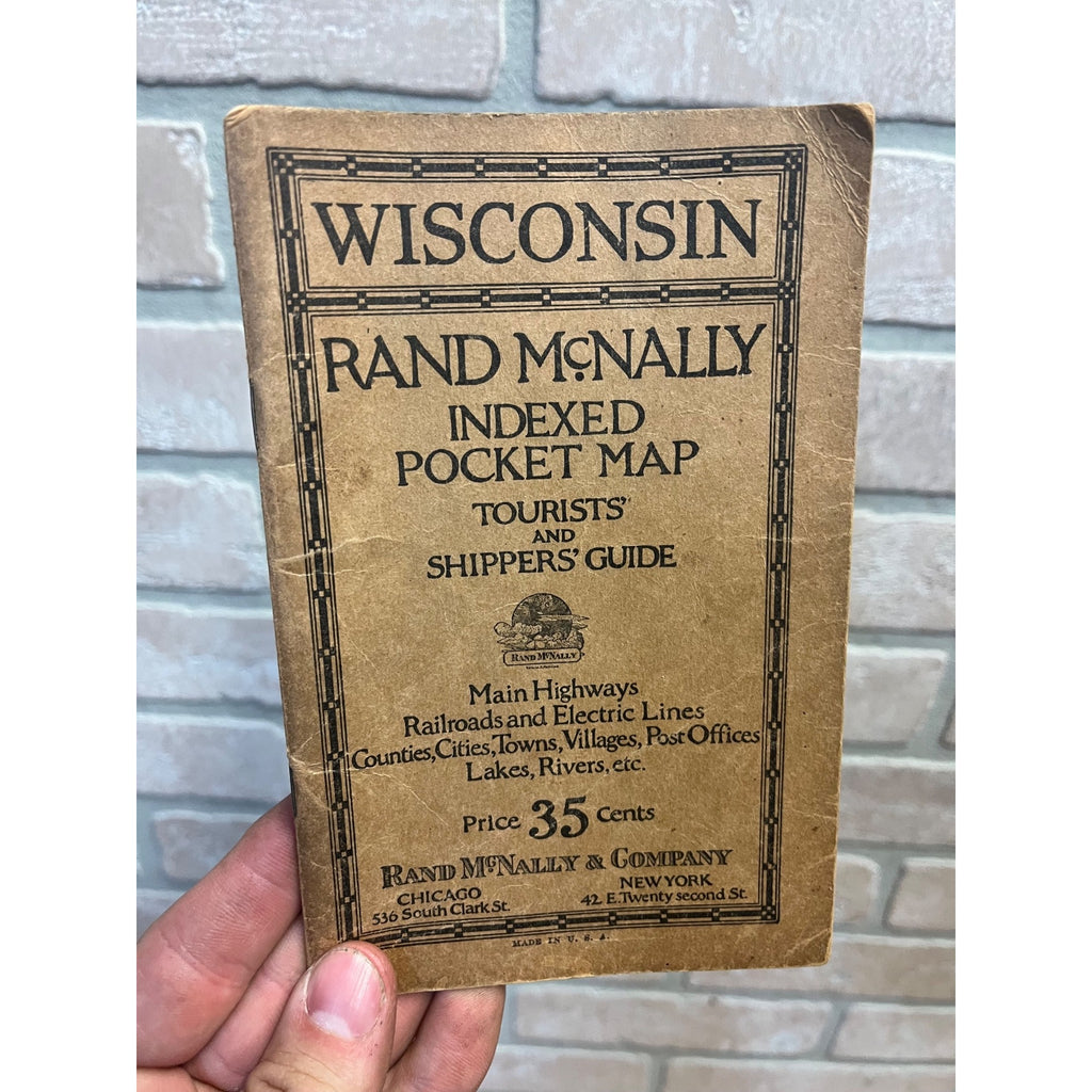 Vintage Rand McNally Indexed Pocket Map Tourist Shippers Guide Booklet Railroads