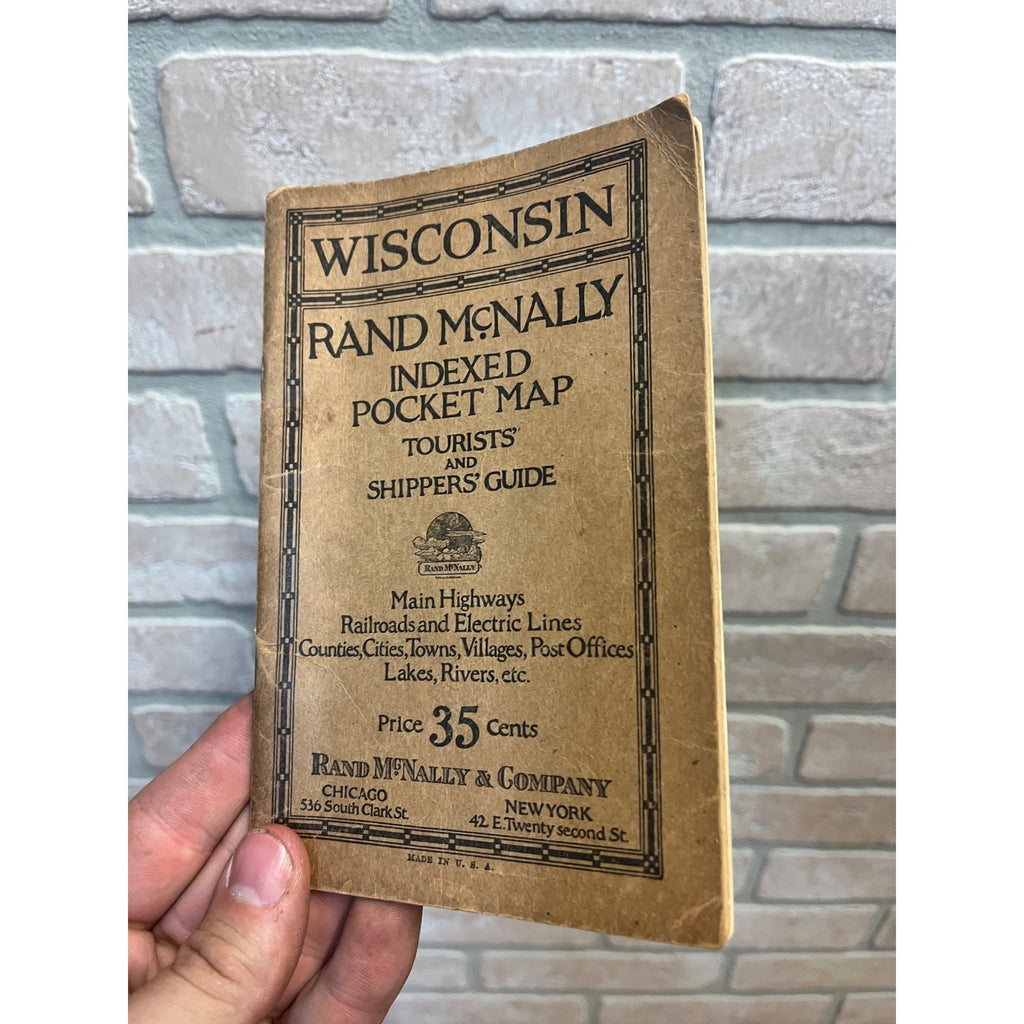 Vintage Rand McNally Indexed Pocket Map Tourist Shippers Guide Booklet Railroads