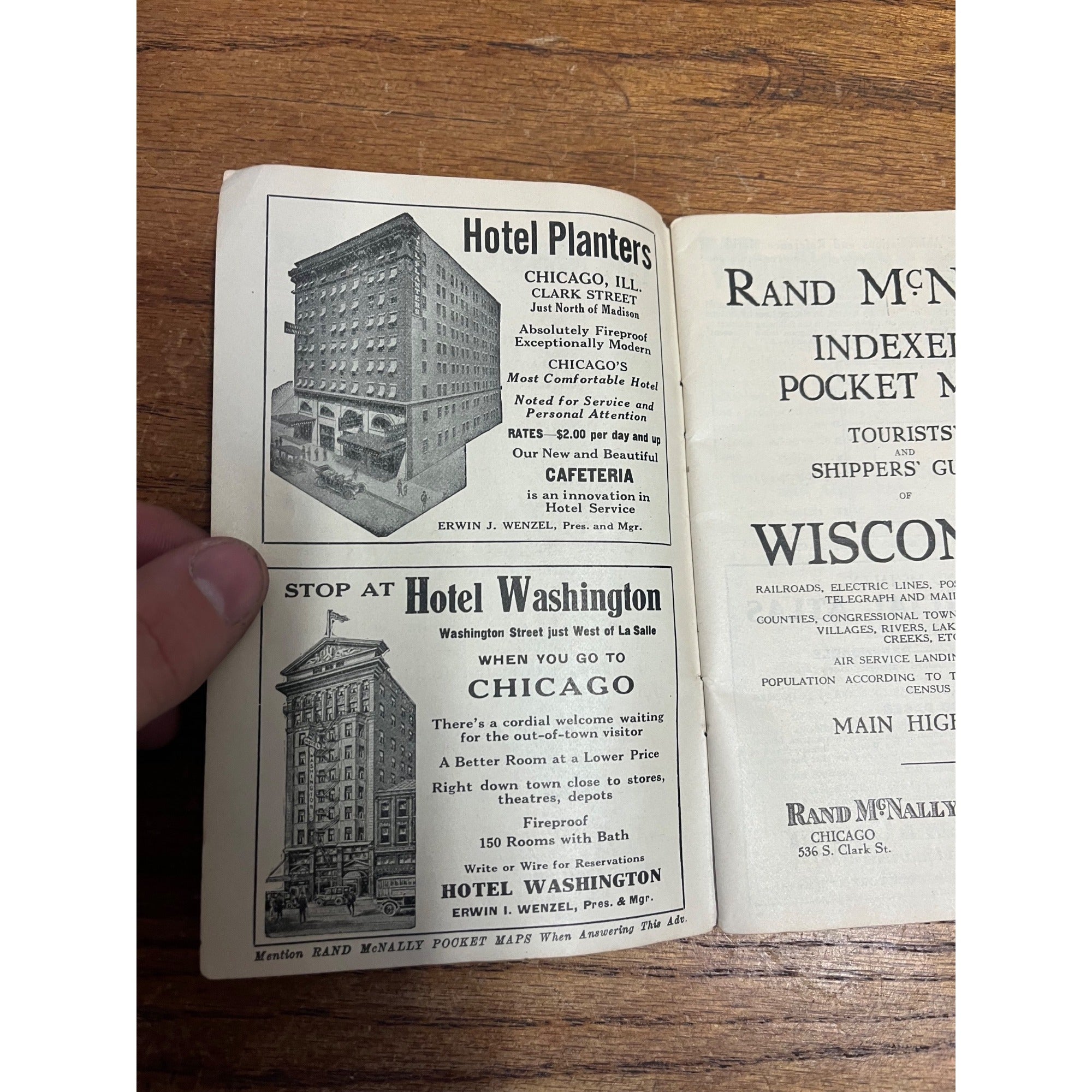 Vintage Rand McNally Indexed Pocket Map Tourist Shippers Guide Booklet Railroads