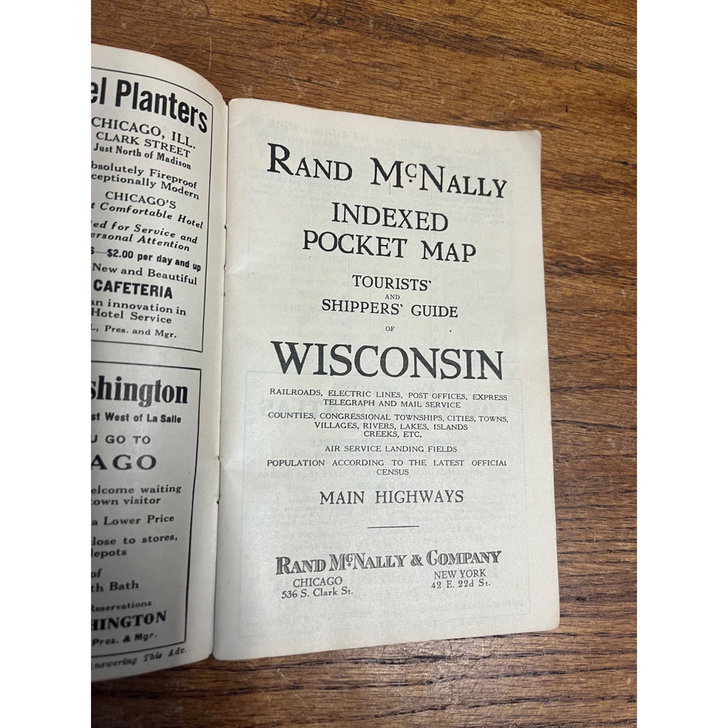 Vintage Rand McNally Indexed Pocket Map Tourist Shippers Guide Booklet Railroads