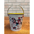 Vintage J. Chein Tin Litho Child's Sand Pail Toy Small 4.25" Circus Animals