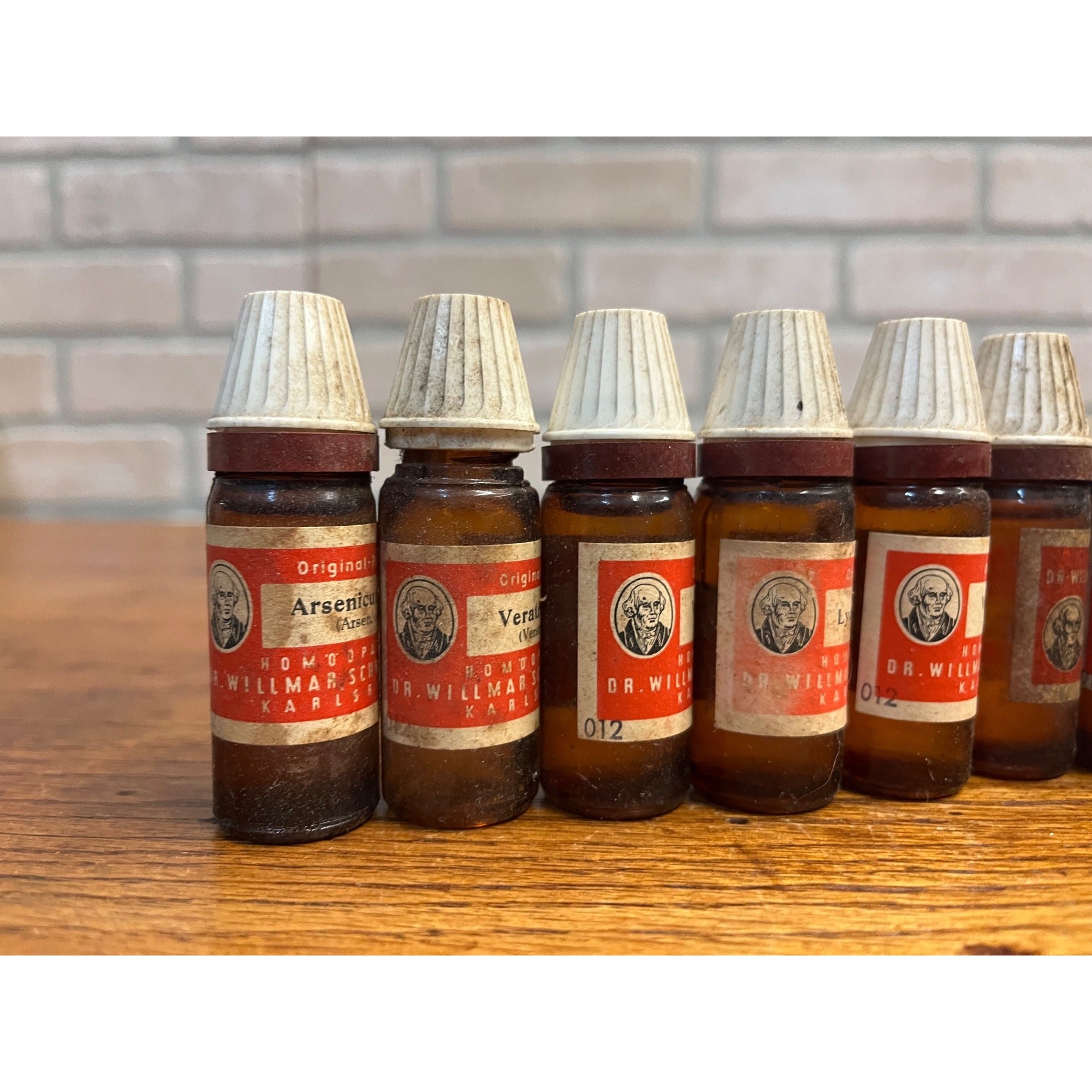 Antique Dr. Willmar Schwabe Homeopathic Medicine Bottles Lot (14) w/ Labels