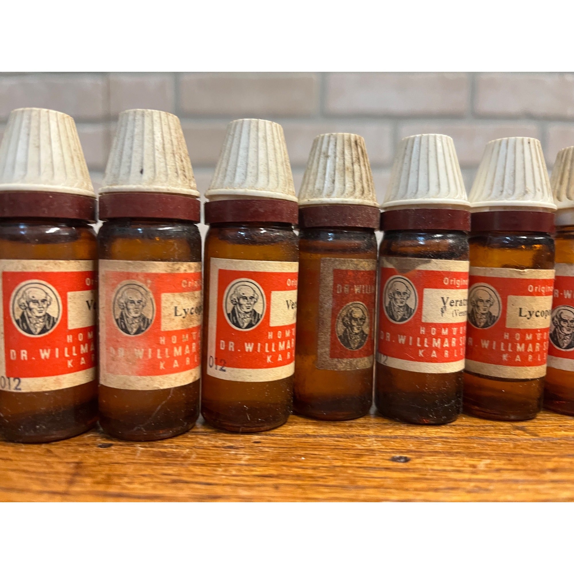 Antique Dr. Willmar Schwabe Homeopathic Medicine Bottles Lot (14) w/ Labels