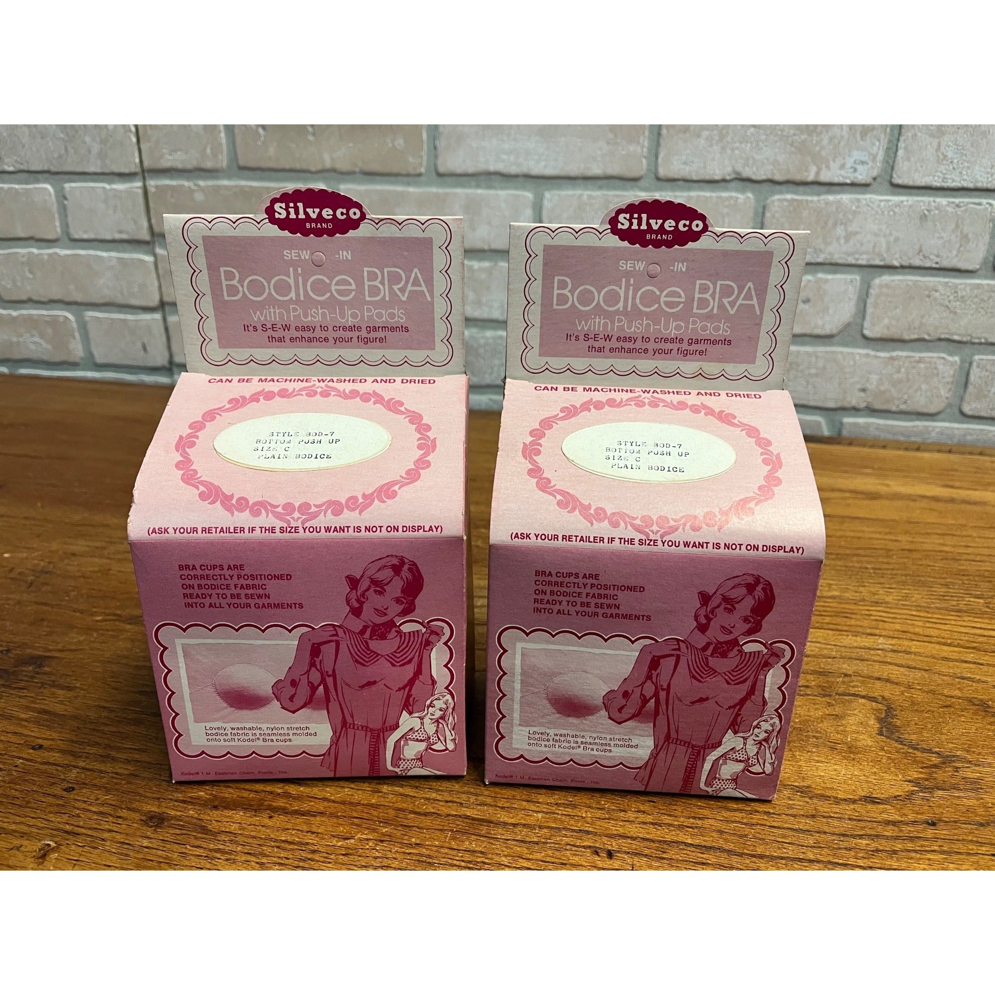 Vintage Sewing Craft Silveco Bodice Bra Sew Easy Size C USA (Lot of 2)