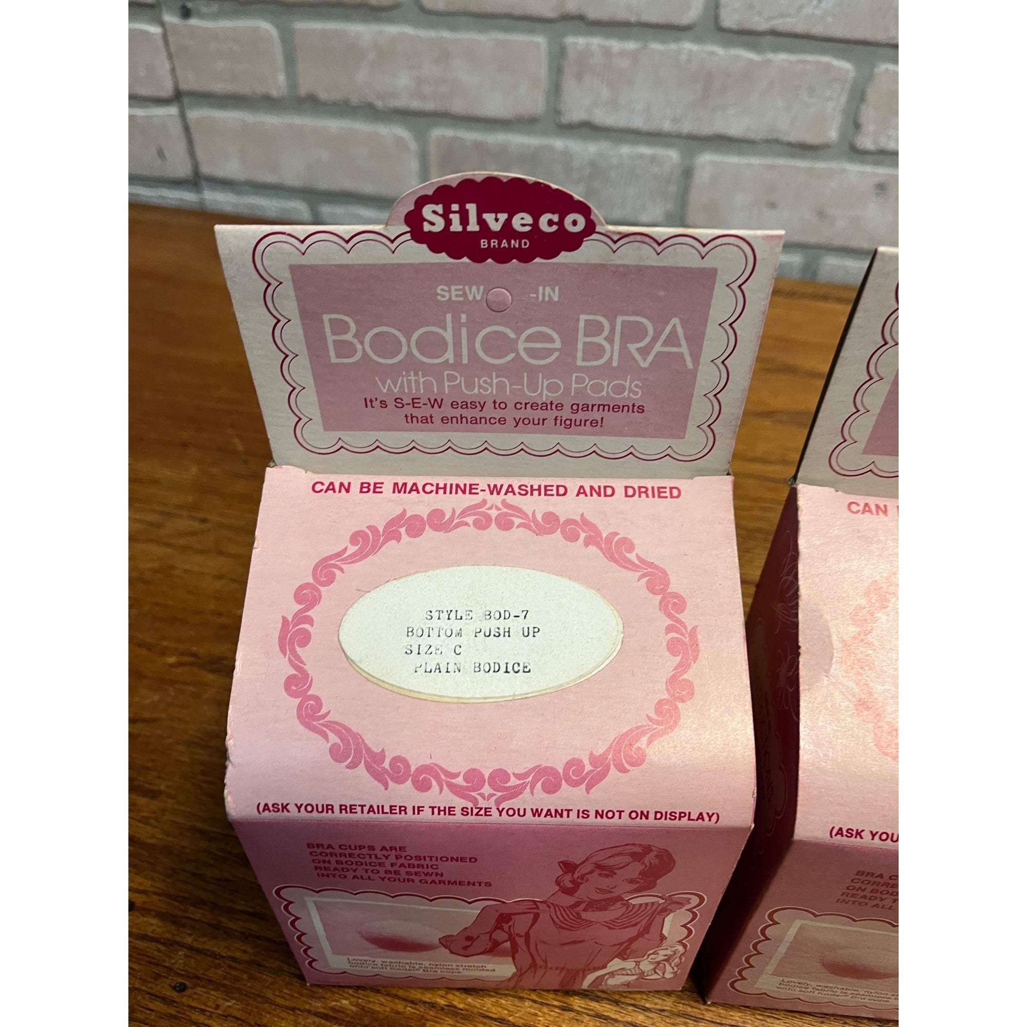 Vintage Sewing Craft Silveco Bodice Bra Sew Easy Size C USA (Lot of 2)