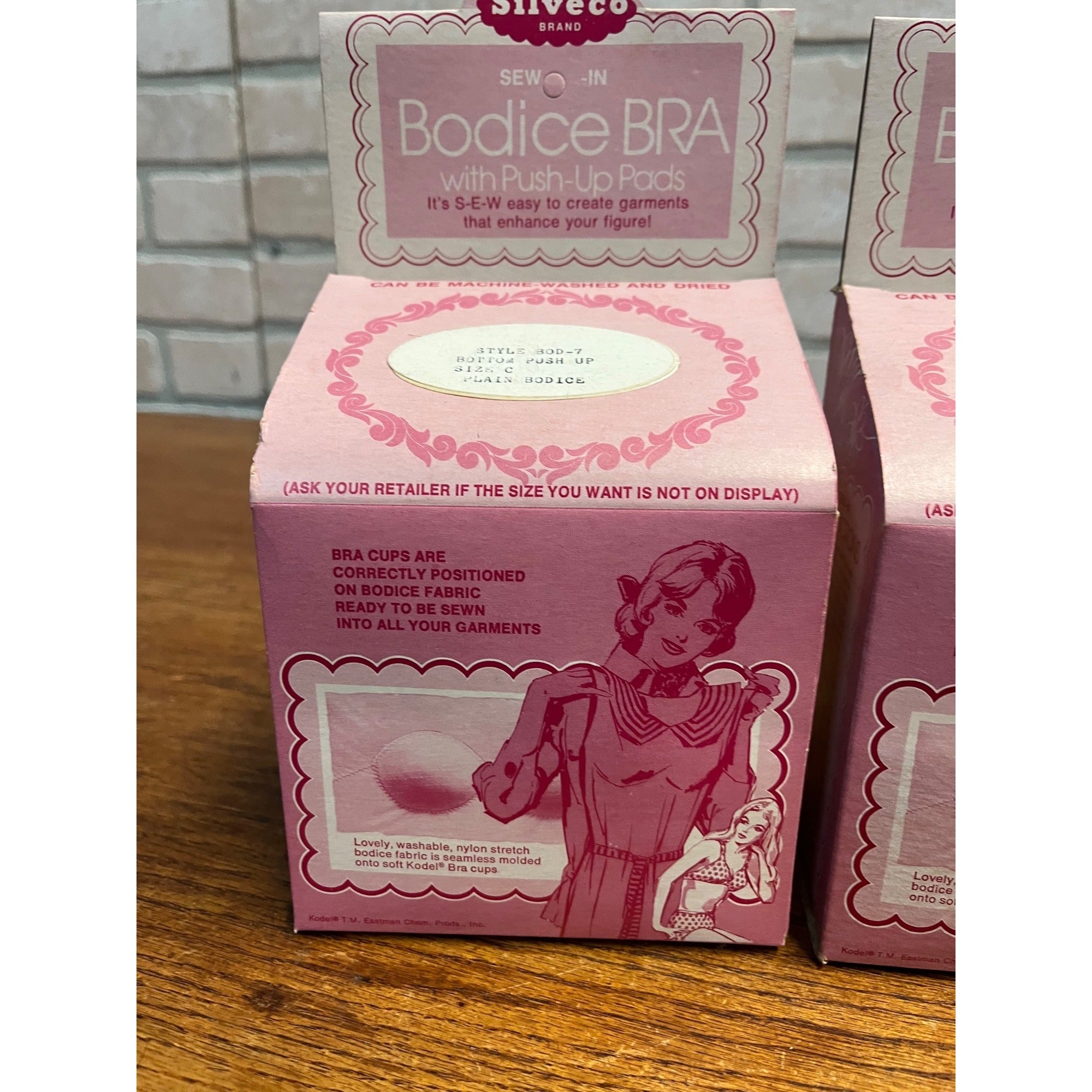 Vintage Sewing Craft Silveco Bodice Bra Sew Easy Size C USA (Lot of 2)