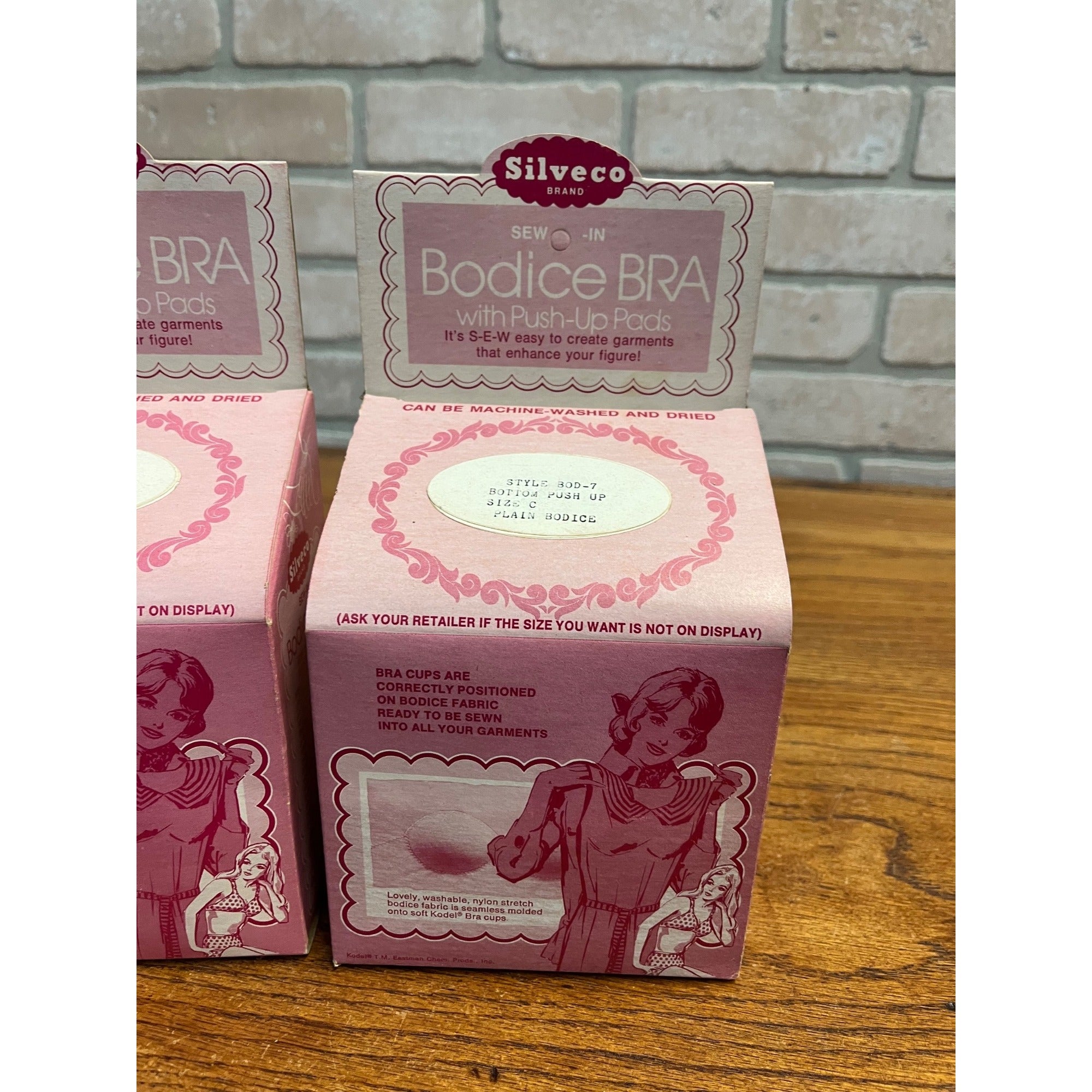 Vintage Sewing Craft Silveco Bodice Bra Sew Easy Size C USA (Lot of 2)
