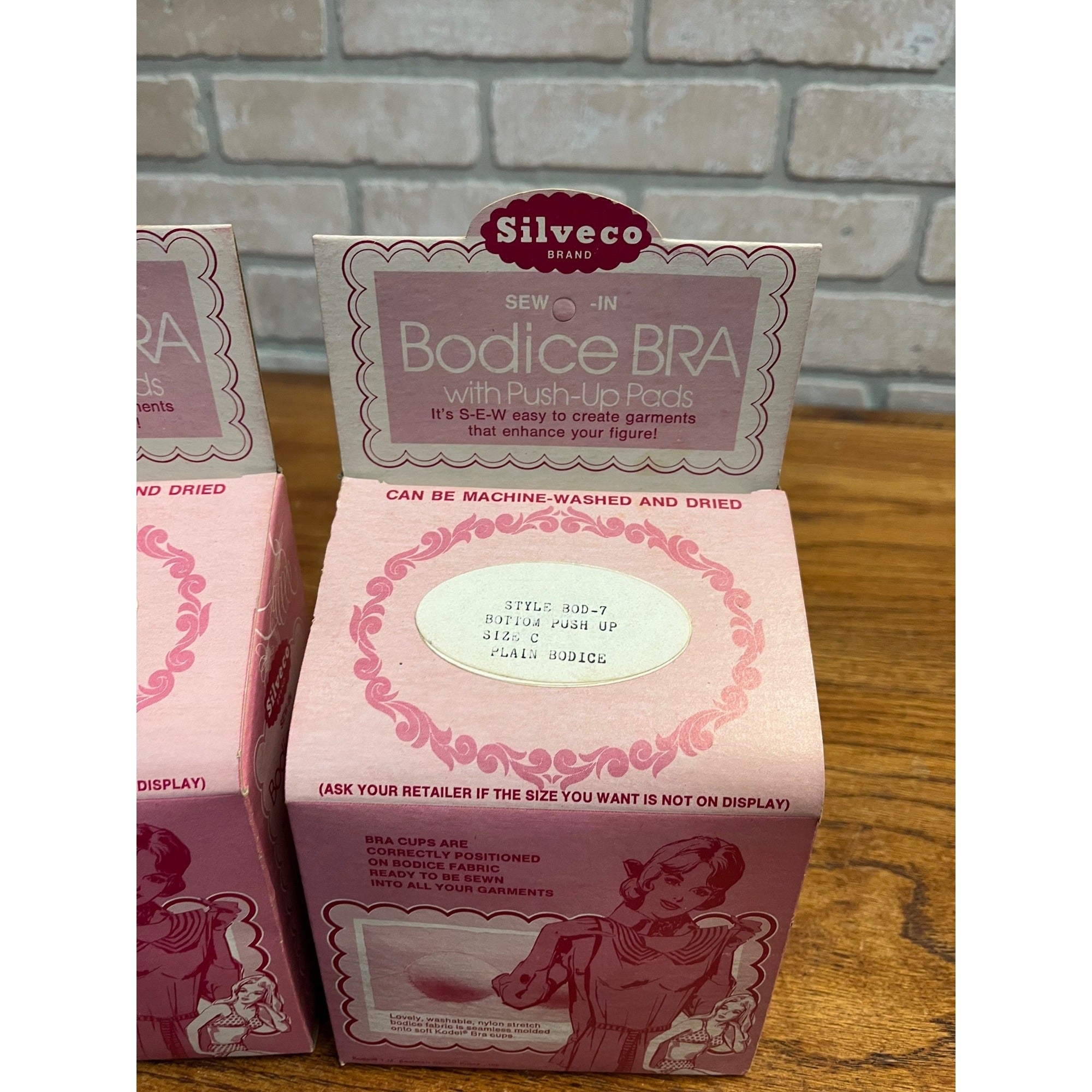 Vintage Sewing Craft Silveco Bodice Bra Sew Easy Size C USA (Lot of 2)