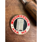Vintage 1930s Coolerator Ice Box Fridge Advertising Ice Pick + Button Pinback
