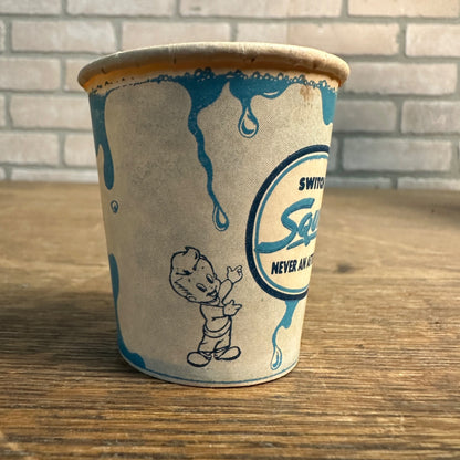 Vintage 1952 Squirt Blue Sample Soda Paper Wax Promotional Cup