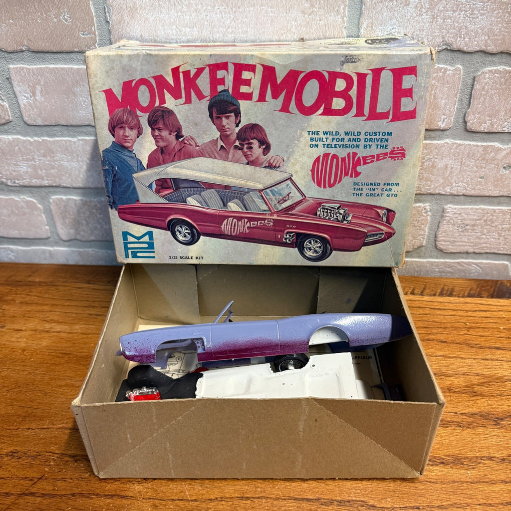 Vintage 1967 Monkees Monkeemobile MPC 1/25 Scale Model - Partially Built