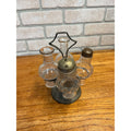 Vintage Antique 5 Piece Pewter Cruet Caster Set Primitive 1800s Victorian