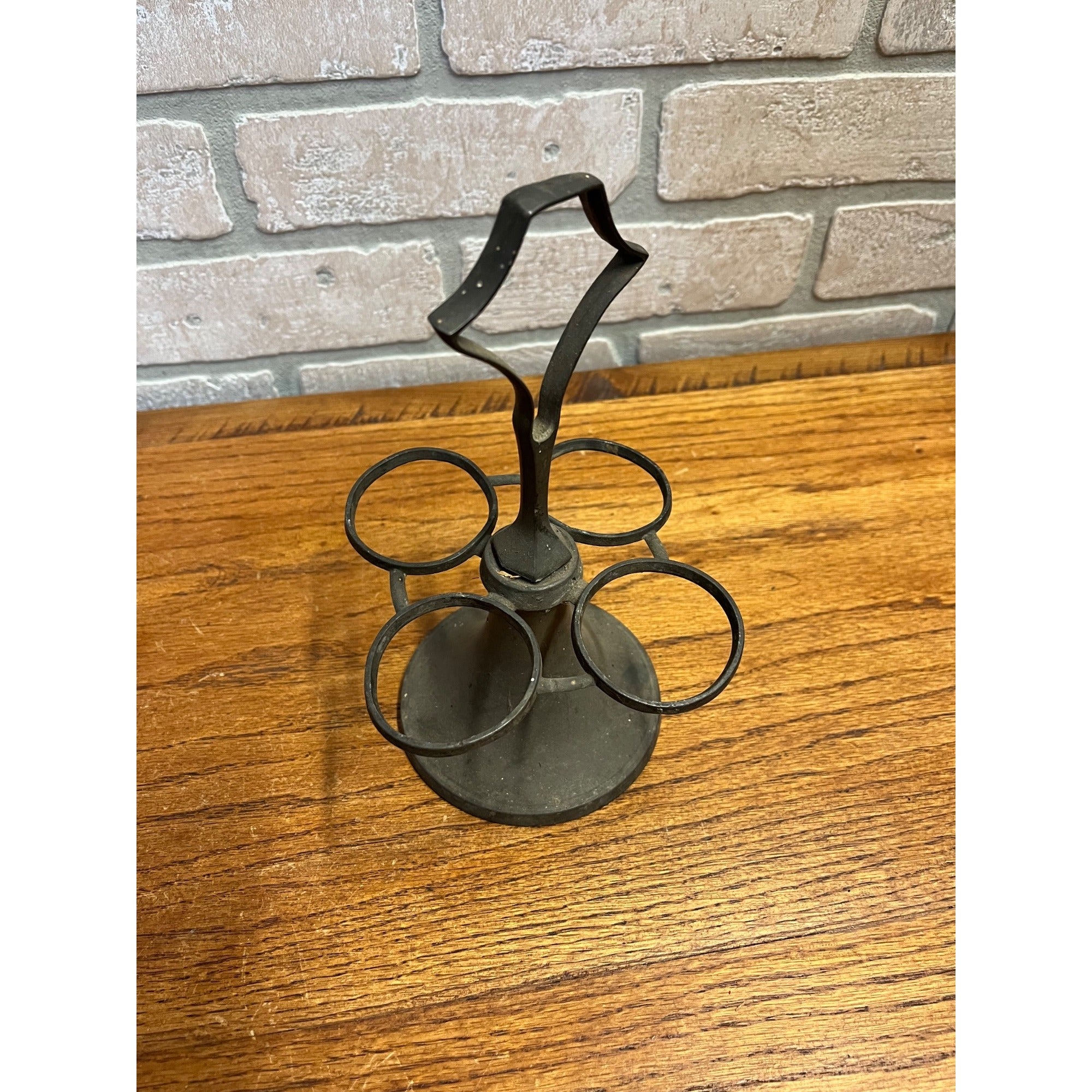 Vintage Antique 5 Piece Pewter Cruet Caster Set Primitive 1800s Victorian