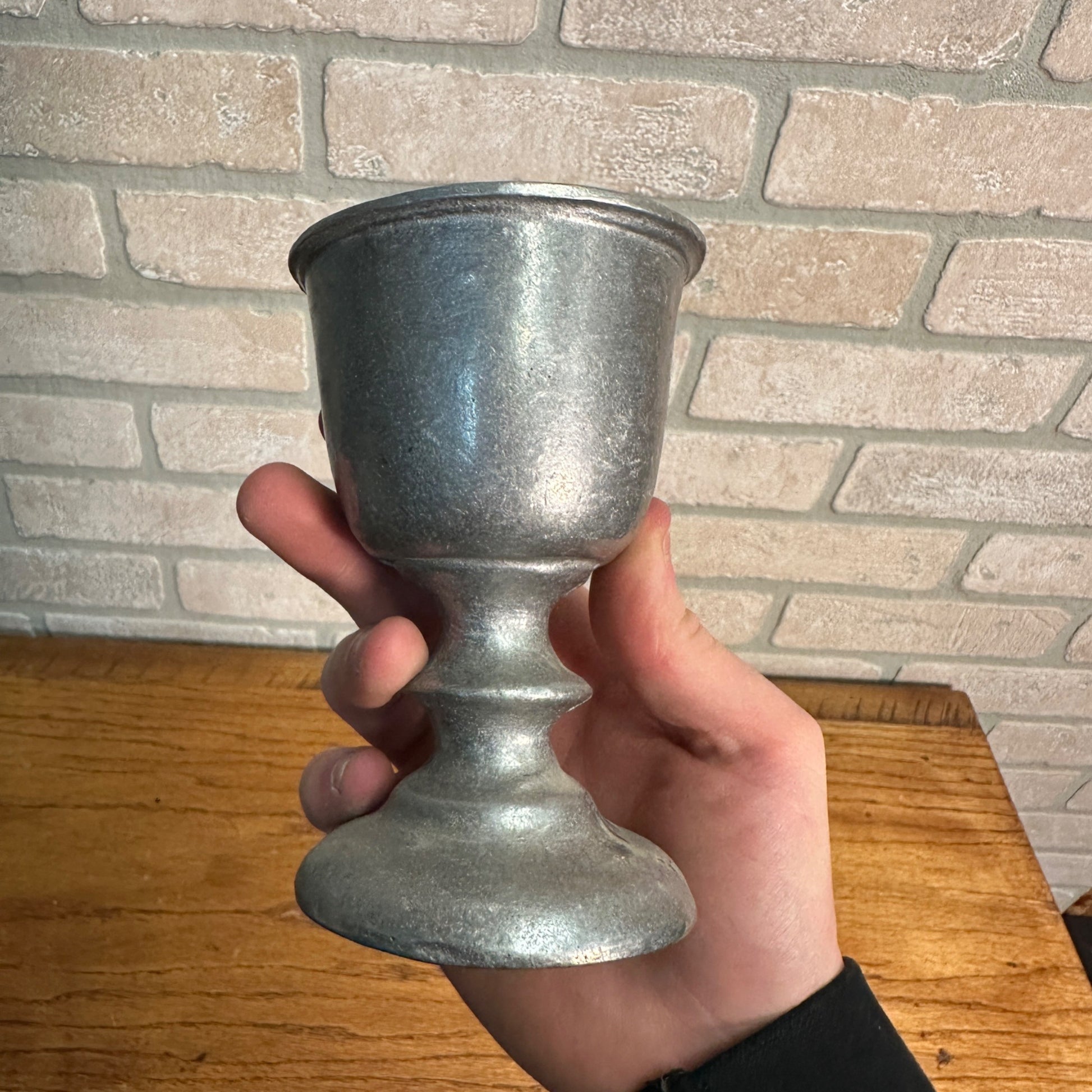 Vintage Pewter Wine Goblets 5" Footed Gothic Wedding Wilton Armetale?