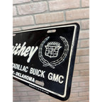Vintage Oldsmobile Buick GMC Cadillac Dealer Metal Booster License Plate Oklahoma