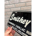 Vintage Oldsmobile Buick GMC Cadillac Dealer Metal Booster License Plate Oklahoma