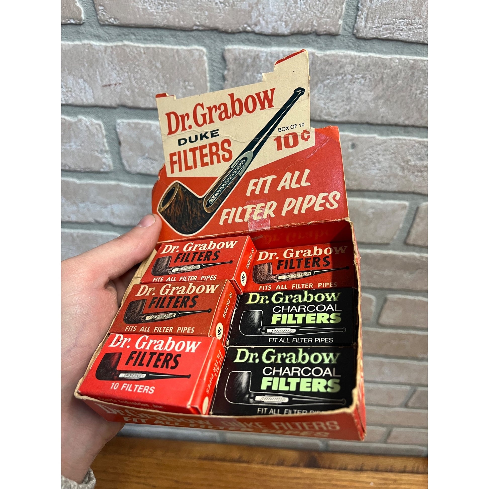 Vintage Dr Grabow Premium Pipe Filters Store Display w/ NOS Unopened Boxes