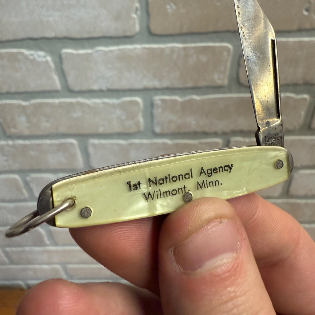 Vintage Imperial Prov. RI Gentleman's Watch Fob Chain Advertising Knife Wilmont MN