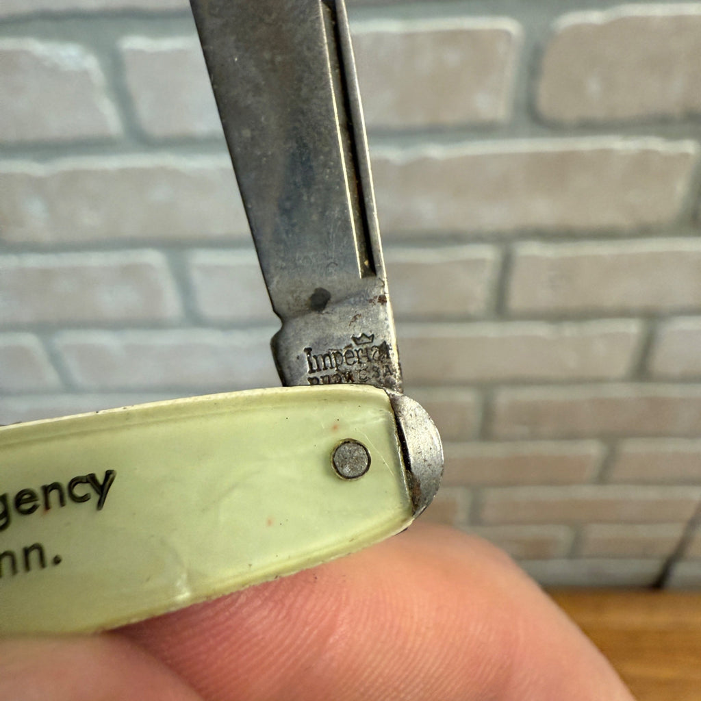 Vintage Imperial Prov. RI Gentleman's Watch Fob Chain Advertising Knife Wilmont MN