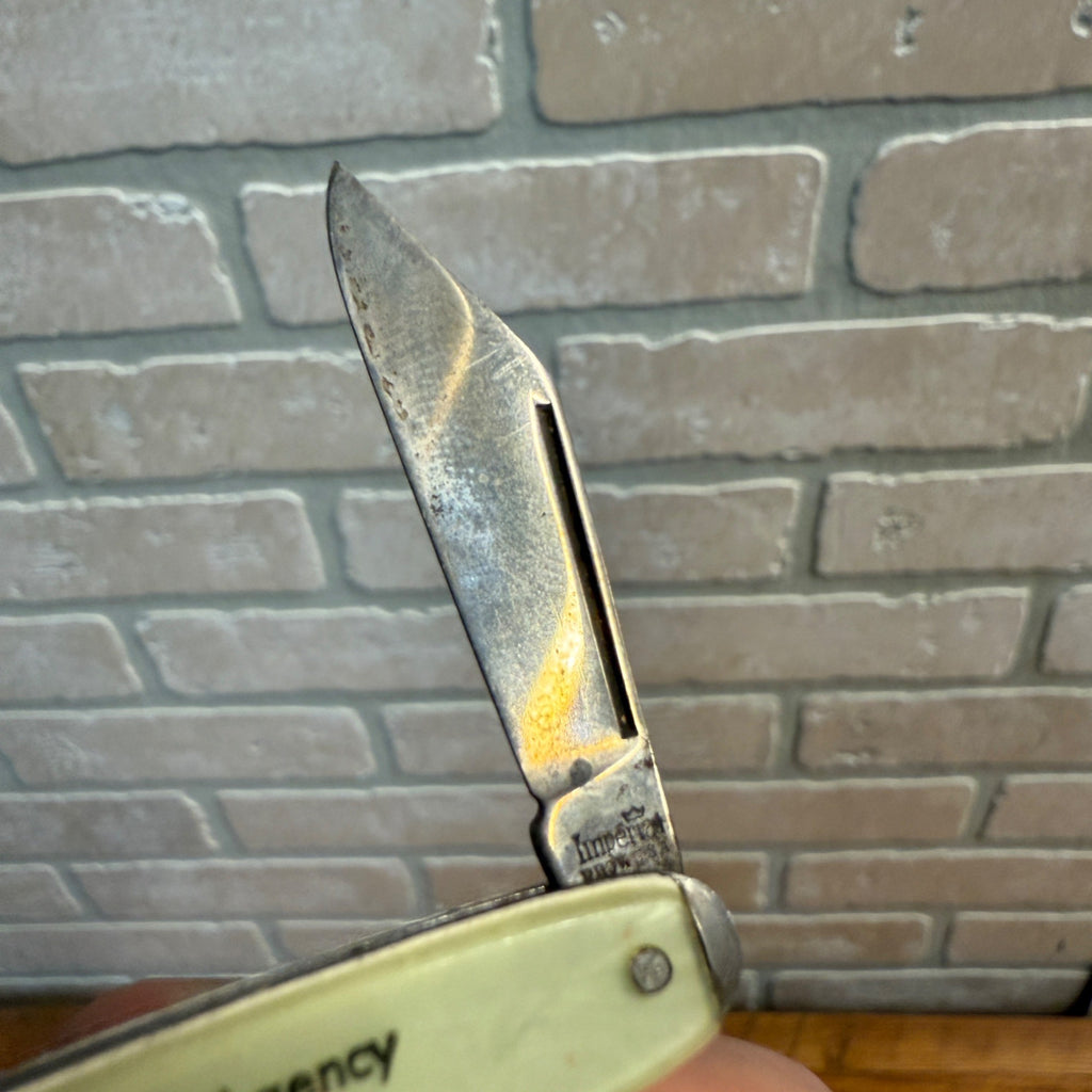 Vintage Imperial Prov. RI Gentleman's Watch Fob Chain Advertising Knife Wilmont MN