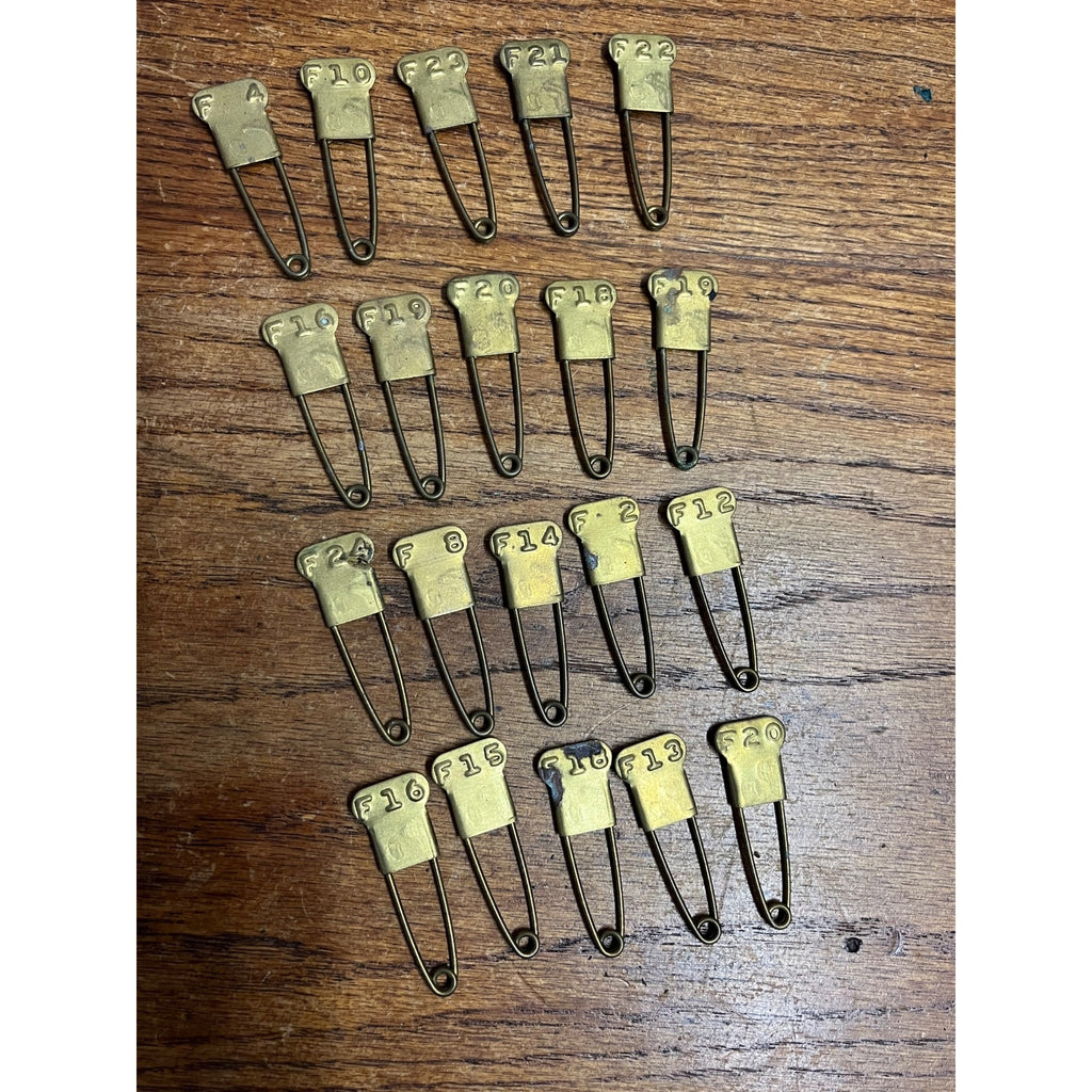 Military Issued Vintage Brass Military Laundry Pins Lot of 25