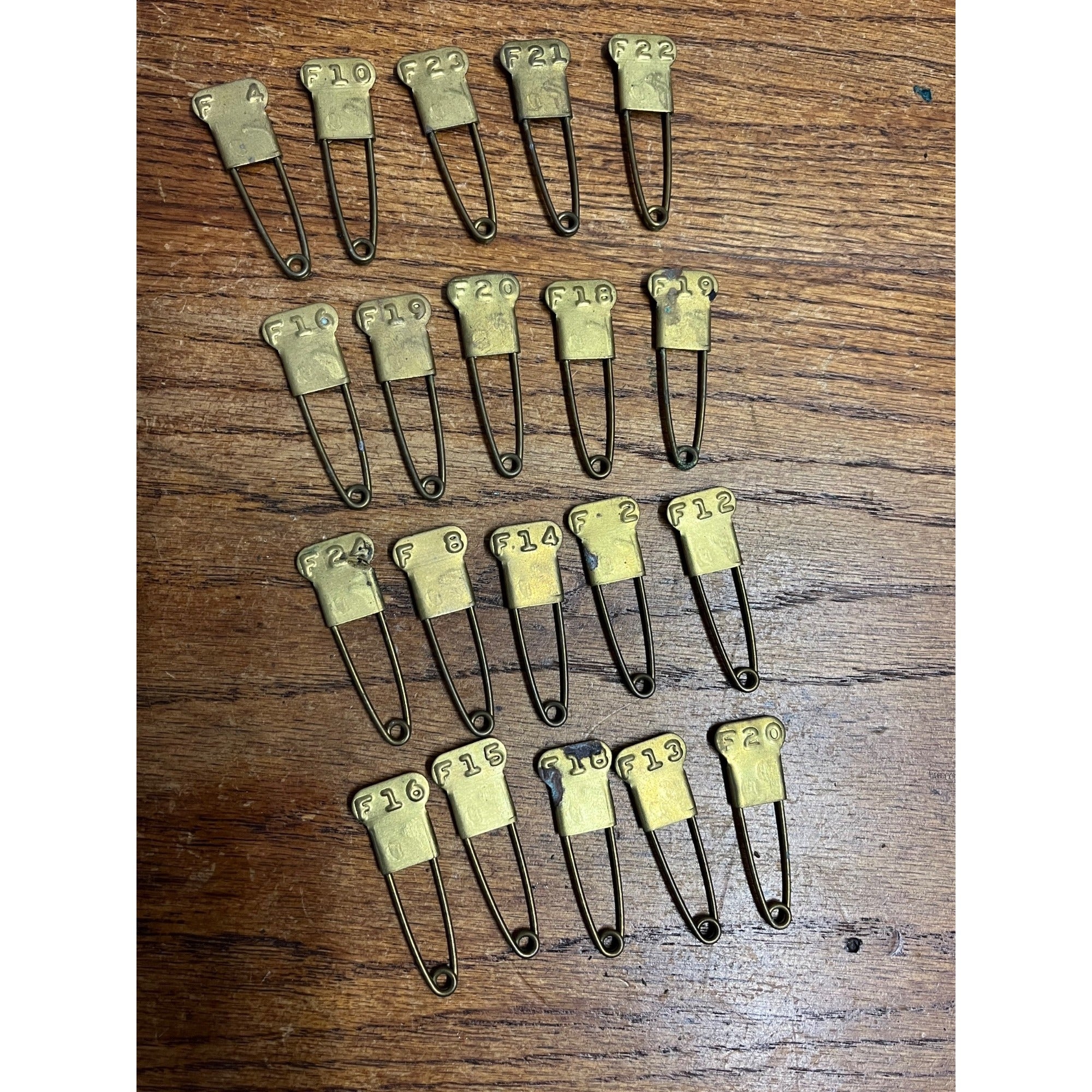 Military Issued Vintage Brass Military Laundry Pins Lot of 25