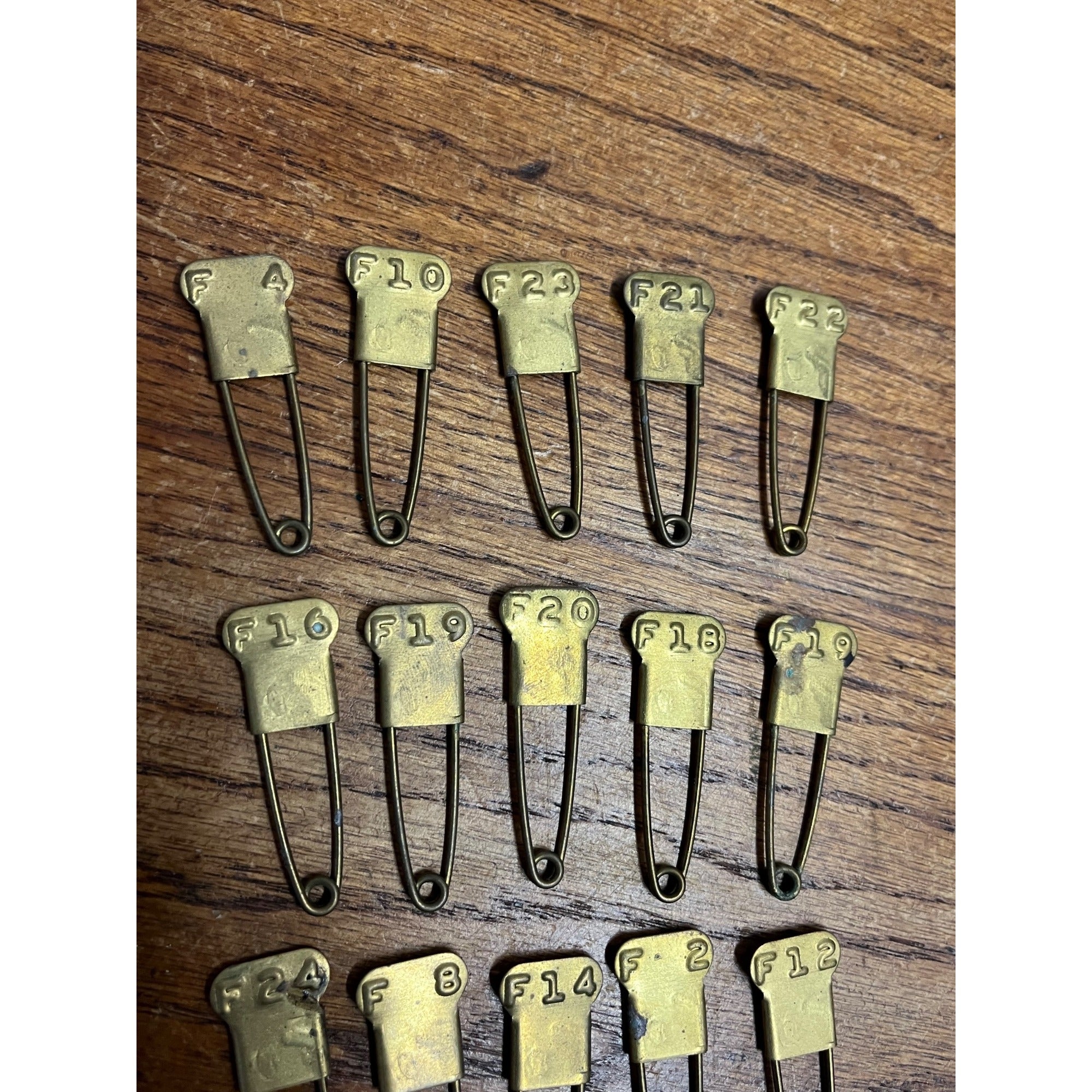 Military Issued Vintage Brass Military Laundry Pins Lot of 25