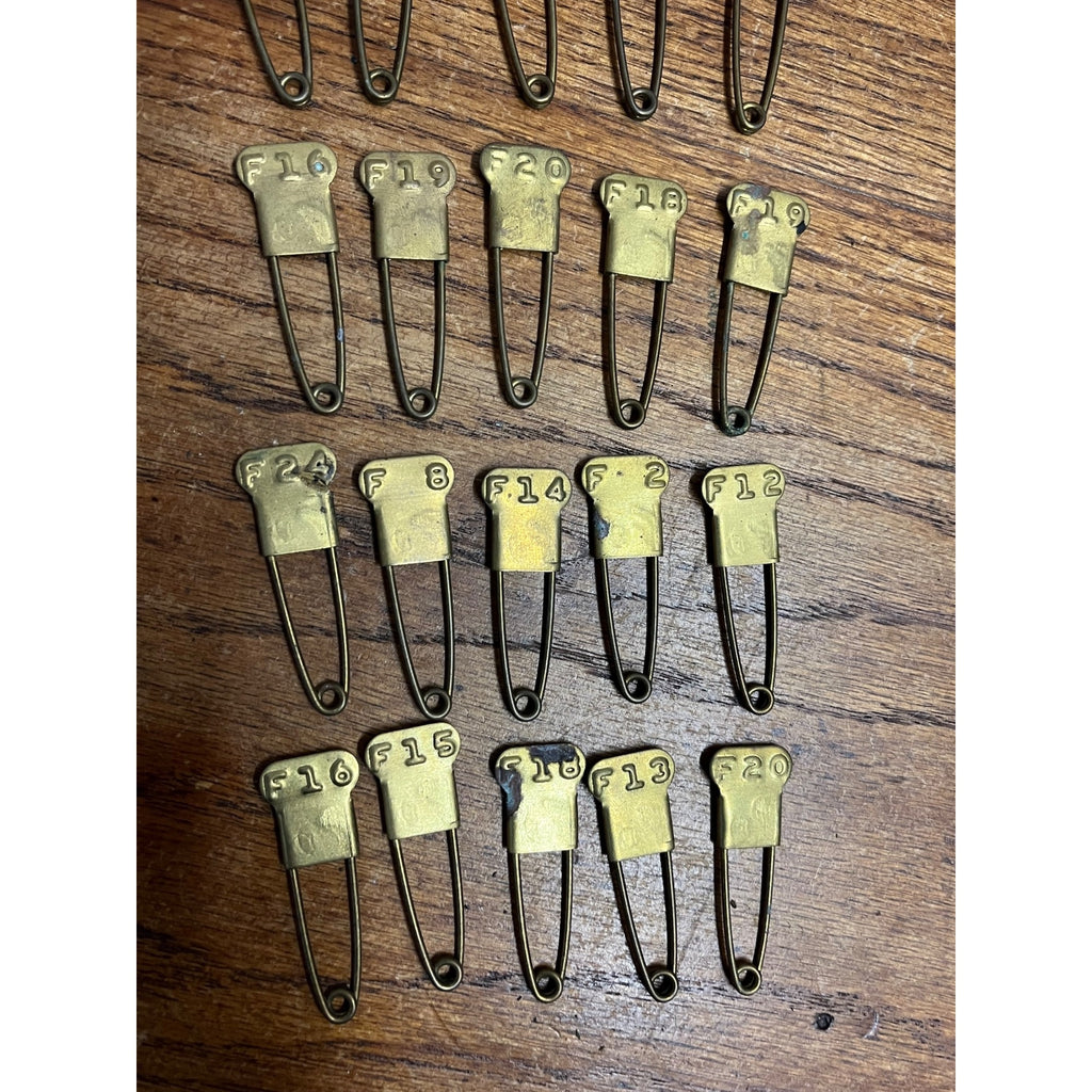 Military Issued Vintage Brass Military Laundry Pins Lot of 25