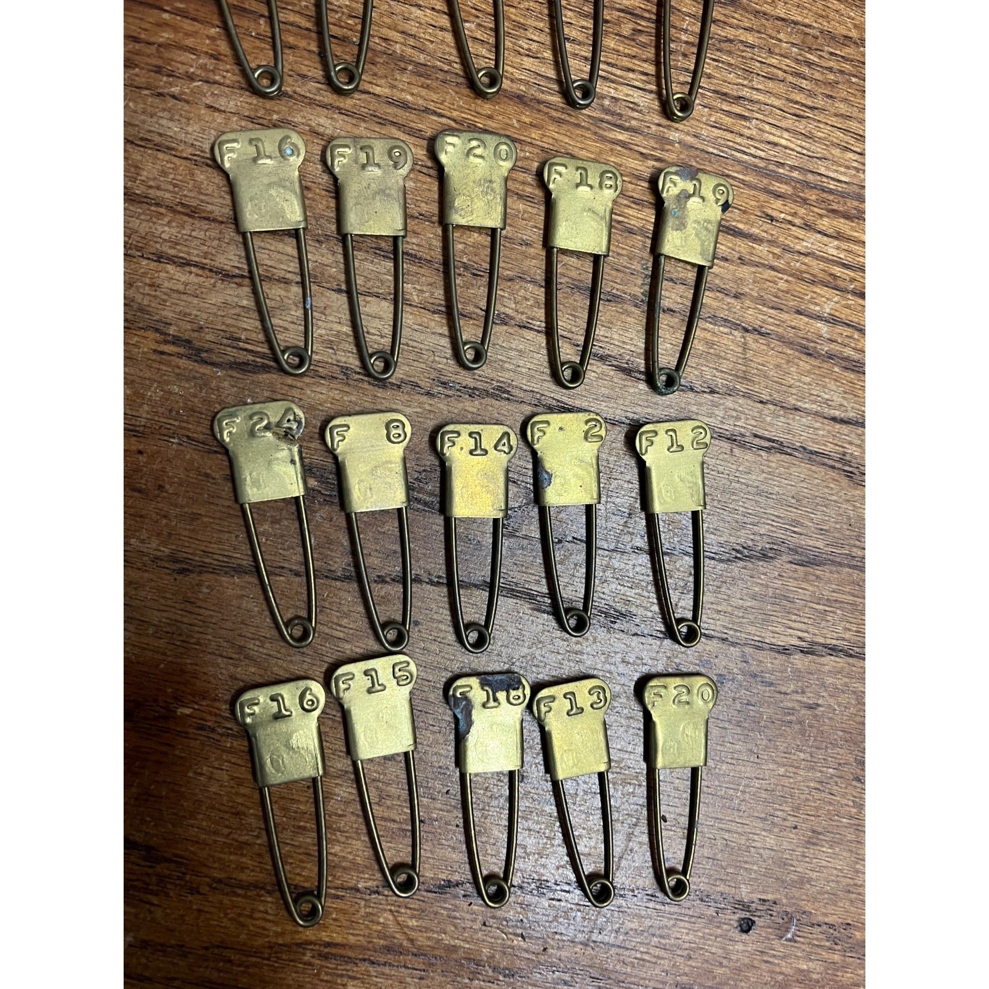 Military Issued Vintage Brass Military Laundry Pins Lot of 25