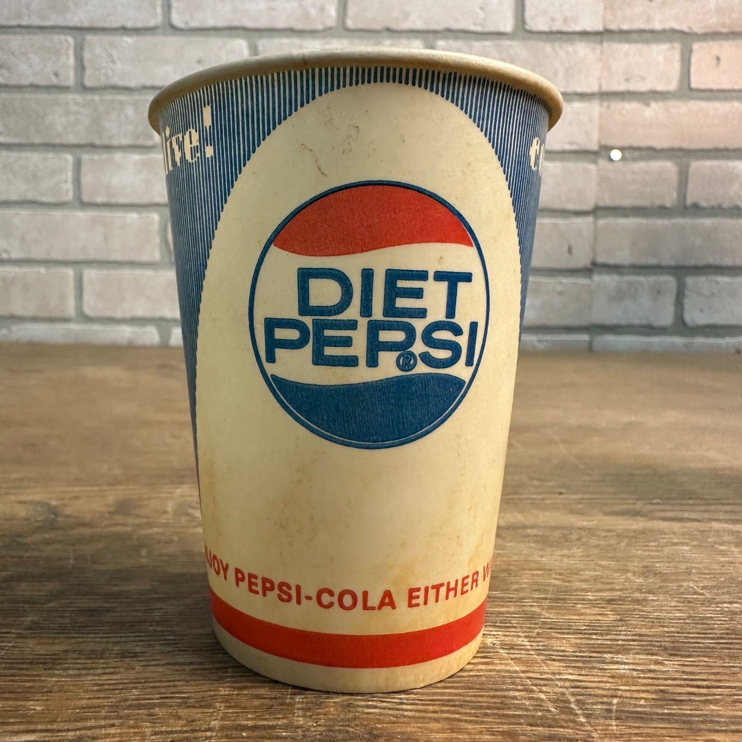 Vintage Diet Pepsi 9oz Come Alive Soda Promo Wax Paper Cup Pepsi Cola