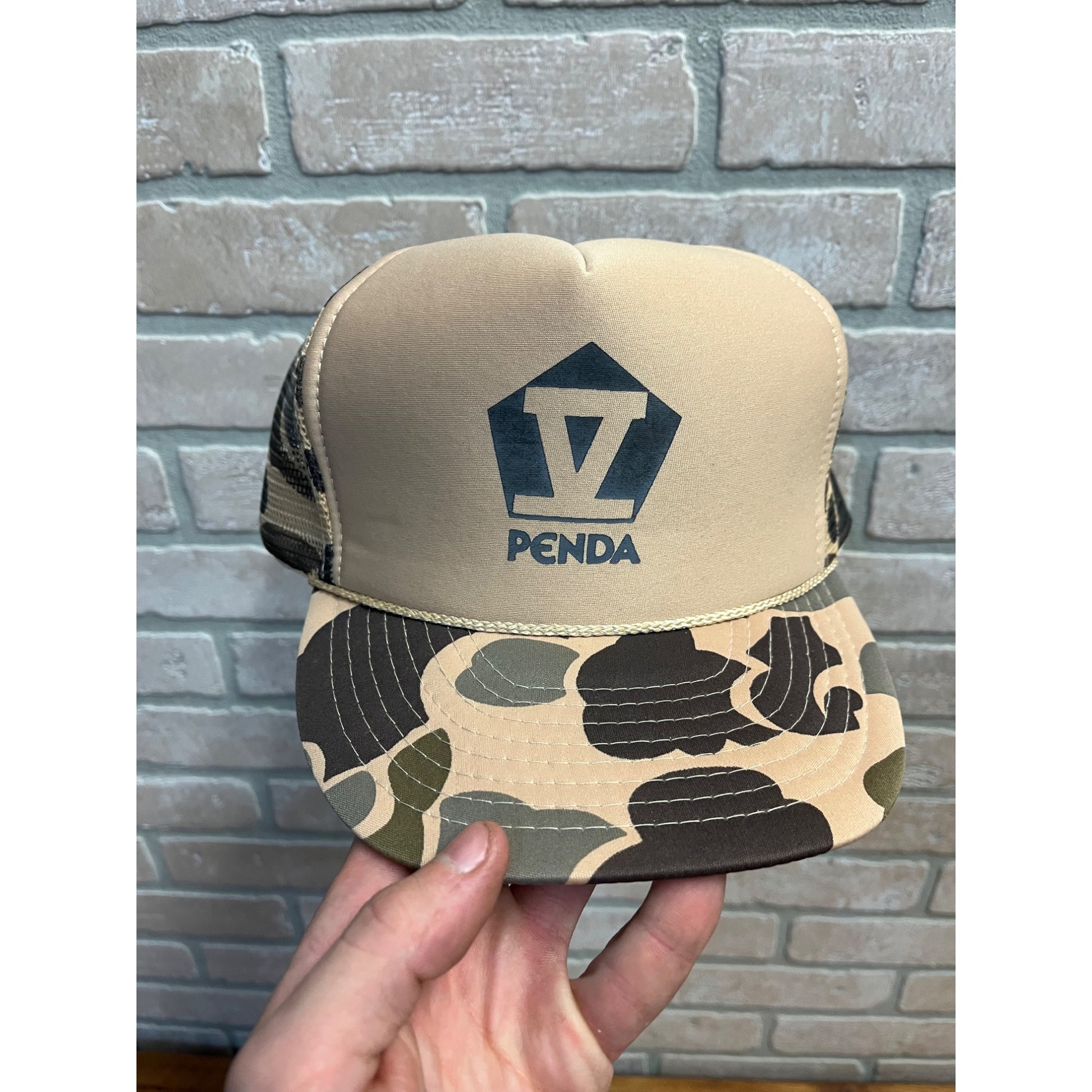 Vintage Penda Truck Accessories Camo Advertising Hat Snapback Retro Trucker Mesh