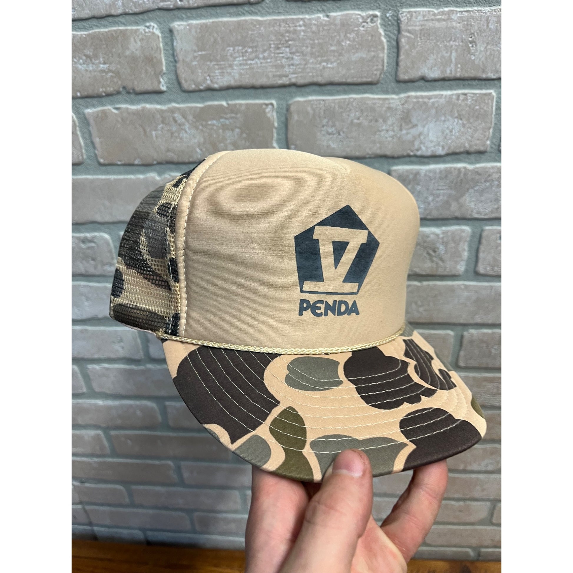Vintage Penda Truck Accessories Camo Advertising Hat Snapback Retro Trucker Mesh